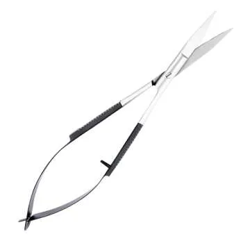 MAKER AND MARKET Spring Action Curved Blade 4.5 Inch EZ Snip Squeeze Scissors with Pouch Sleeve for Applique, Embroidery, Fabric, Thread, Knitting, Sewing, Arts & Craft (Curved Blade)