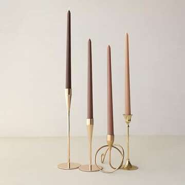 Vibrant 12'' Ombre Taper Candles Set of 4 for Home Decor