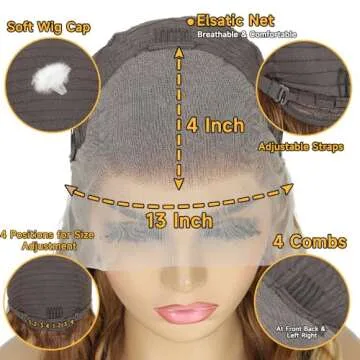 Ombre Lace Front Wig Human Hair Pre Plucked 26 Inch 13X4 Body Wave Highlight Lace Frontal Wigs Human Hair 180% Density Glusless Wig HD Lace Frontal Colored Wigs Balayage Wig Human Hair with Baby Hair