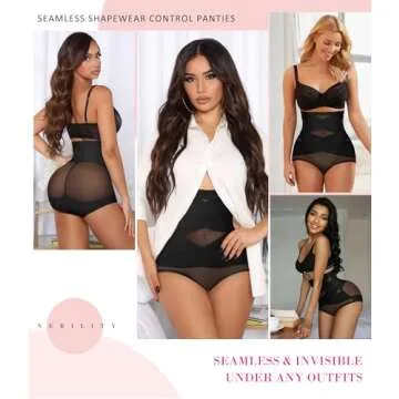 Nebility Womens' Tummy Control High Waist Trainer Body Shaper (US, Alpha, X-Large, Regular, Regular, Black)