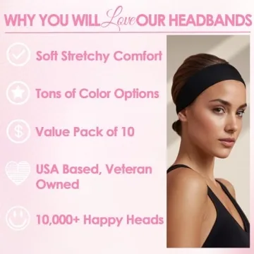 Styla Hair Non-Slip Headbands 10 Pack for All Occasions