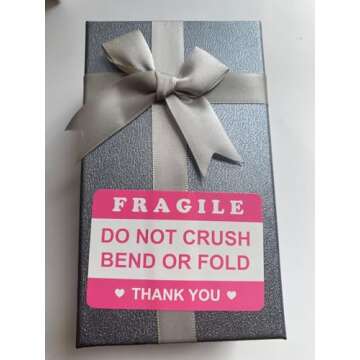 2"x3" 100PCS Pink Fragile Do Not Crush Bend or Fold Handle with Love Labels Stickers Shipping Mailing Cartons Envelops Adhesive Labels