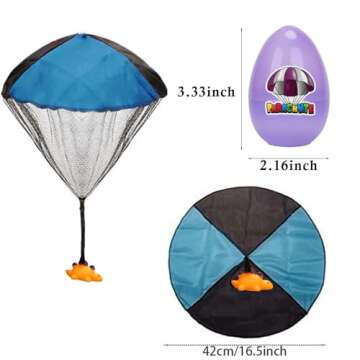 BEIGUO 6 Pack Easter Eggs with Dinosaur Parachute Toy Inside for Kids Girls Boys Easter Basket Stuffers Gifts Party Favors