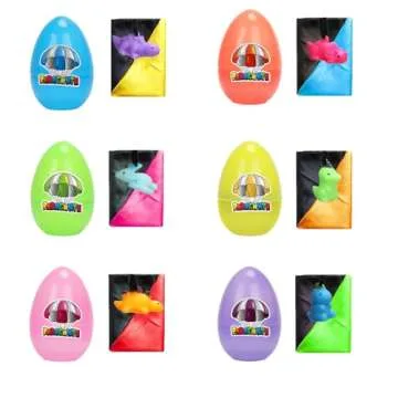 BEIGUO 6 Pack Easter Eggs with Dinosaur Parachute Toy Inside for Kids Girls Boys Easter Basket Stuffers Gifts Party Favors