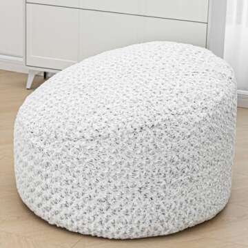 Stylish Storage Bean Bag Chair Cover - Plush Memory Foam Comfort Lounge
