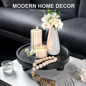 EOSAHR Modern Wood Riser for Display : Farmhouse Pedestal Stand for Kitchen Counter and Home Decor, ...