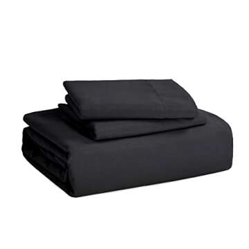 Bedsure Black Duvet Cover Queen Size - 3 Pieces Prewashed Extra Soft Bedding Set, Includes 1 Duvet Cover 90x90 Inches with Zipper Closure & 2 Pillow Shams, Comforter Not Included