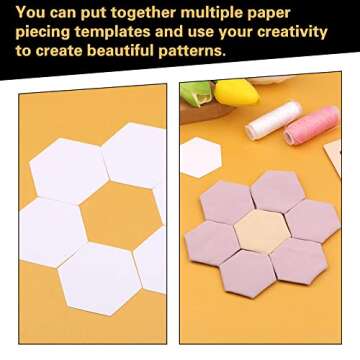 Veroave 300 Count Quilting Paper Piecing Templates - Hexagonal