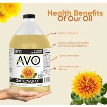AVO Organic NON-GMO High Oleic Safflower Oil 1 Gallon