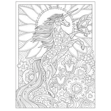 Unicorn Wonders Coloring Book for Stress Relief