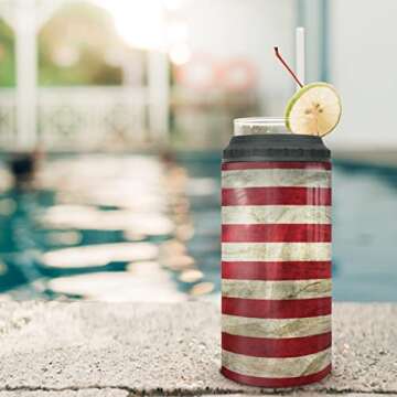 winorax American Flag Tumbler 4-in-1 Design 16oz Stainless Steel Insulated Tumblers 4th Of July Cups...