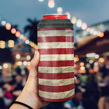 winorax American Flag Tumbler 4-in-1 Design 16oz Stainless Steel Insulated Tumblers 4th Of July Cups With Lids Coffee Travel Mug Cup For Men Boys Dad Grandpa Fathers Day