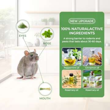 Mouse Rodent Repellent, 24 Pack Peppermint Oil for Rats Mice Squirrel Pests Repellent Indoor & Outdo...