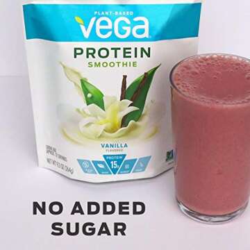 Vega Protein Smoothie, Chocolate, Plant Based Protein Powder - Vegan Protein Powder, Keto-Friendly, Vegetarian, Gluten Free, Soy Free, Dairy Free, Lactose Free, Non GMO (About 10 Servings, 9.2oz)