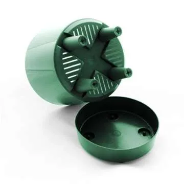 HBServices USA 12" Self-Aerating + Self-Watering + High Drainage + Ventilated Deep Reservoir Modern Round Planter Maintains Healthy Roots and Moisture for House Plants & Garden (Green)