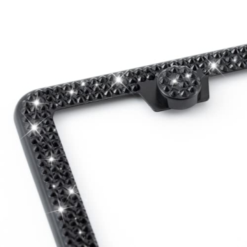 Bling License Plate Frame for Women - 2 Pack
