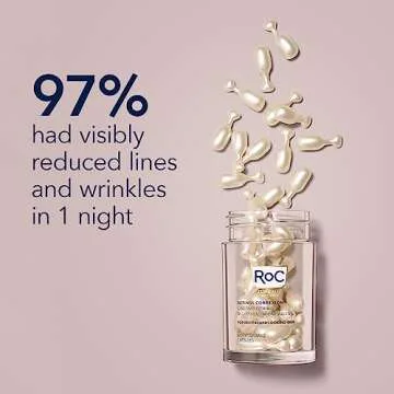 RoC Retinol Correxion Anti-Aging Wrinkle Night Serum, Daily Line Smoothing Skin Care Treatment for Fine Lines, Post-Acne Scars, 80 Capsules (Limited Edition Value Set)