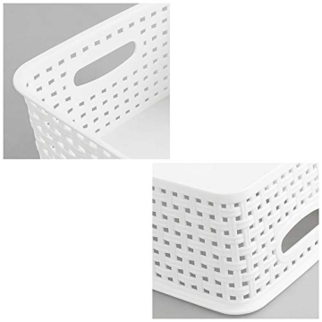 NICESH 6-Pack Versatile White Plastic Storage Baskets
