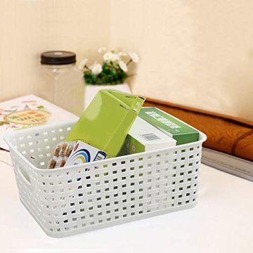 NICESH 6-Pack Versatile White Plastic Storage Baskets