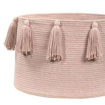 Lorena Canals BSK-TAS-VINTNU Tassels Vintage Nude Basket