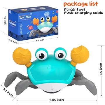 Sqie Interactive Crawling Crab Toy for Infants - 0-36 Months