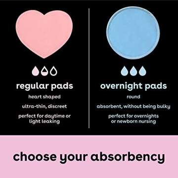 Bamboobies Women’s Nursing Pads, Reusable and Washable for Daily Use, Leak-Proof Pads for Breastfeeding, Pink, 12 Pads