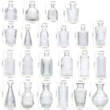 Brajttt Glass Bud Vases in Bulk, Bud Vase Set of 25,Small Vases for Mini Flower Vase Set, Cute Vinta...