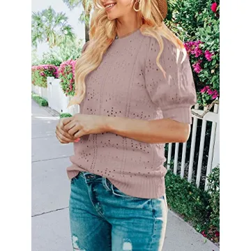 MEROKEETY Spring Puff Sweater - Stylish & Soft Tops