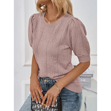 MEROKEETY Spring Puff Sweater - Stylish & Soft Tops