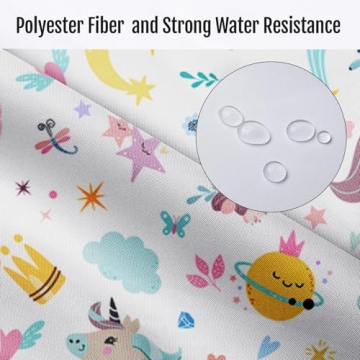 Britimes Unicorn Shower Curtain Set with Hooks and Rugs