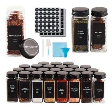 Skiileor 48 Pcs Spice Jars Set for Stylish Organization