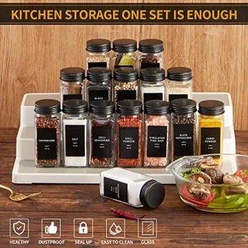 Skiileor 48 Pcs Spice Jars Set for Stylish Organization