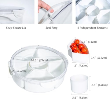 Divided Veggie Tray with Lid for Fridge