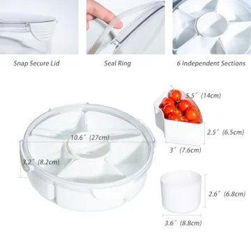 Divided Veggie Tray with Lid for Fridge