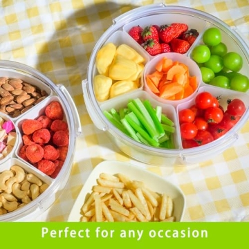 Divided Veggie Tray with Lid for Fridge