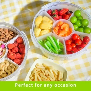 Divided Veggie Tray with Lid for Fridge