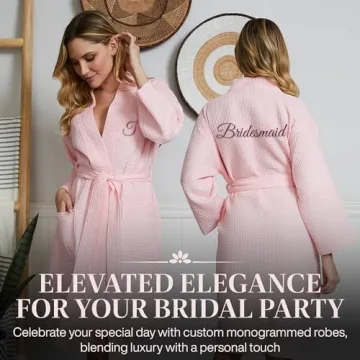 Lotus Linen Women's Lightweight Waffle Kimono Robe