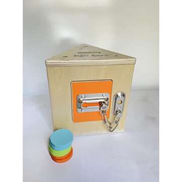 Wooden Montessori Lock Box & Coin Drop Toy for Kids