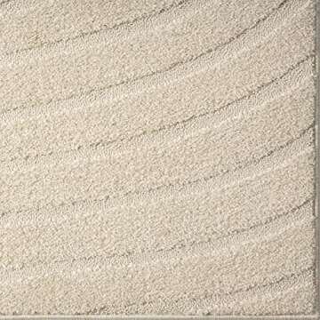 LUXE WEAVERS Modern Wave Cream Area Rug 6x9 for Home