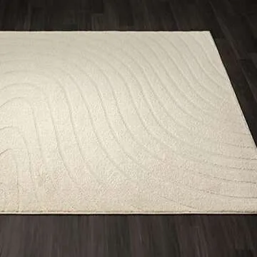 LUXE WEAVERS Modern Wave Cream Area Rug 6x9 for Home