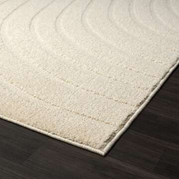 LUXE WEAVERS Modern Wave Cream Area Rug 6x9 for Home