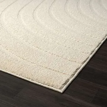 LUXE WEAVERS Modern Wave Cream Area Rug 6x9 for Home