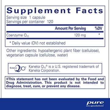 Pure Encapsulations CoQ10 120 mg - Coenzyme Q10 Supplement for Heart Health, Energy, Antioxidants, B...