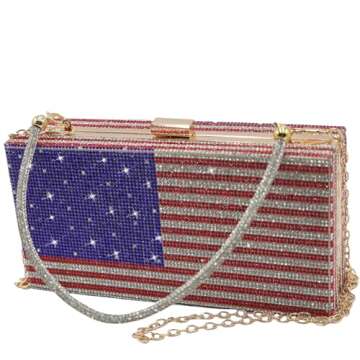 Pearl&She Diamond Clutch Purse for Patriotic Events