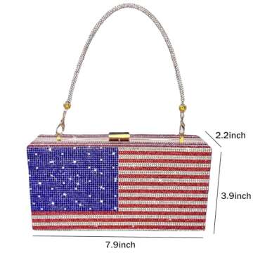 Pearl&She Diamond Clutch Purse for Patriotic Events