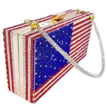Pearl&She Diamond Clutch Purse for Patriotic Events