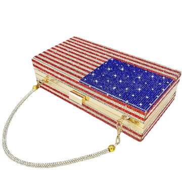 Pearl&She Diamond Clutch Purse for Patriotic Events