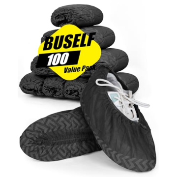 Buself X-Large Disposable Shoe Covers 100 Count - Non-Slip