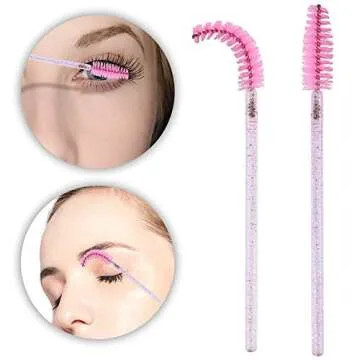 G2PLUS 300PCS Crystal Eyelash Brushes for Makeup