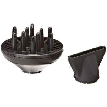 Conair 1875-Watt Ionic Ceramic Hair Dryer with Diffuser and Concentrator, Black